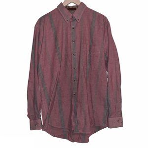 Vintage 90s Oakton Limited Pastel Red & Green Stripe Button Up Shirt
